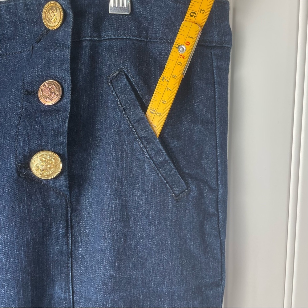 Kenar Nautical Wide Straight leg Dark Wash Sz 10 Front Button‎ Placket Closure - Picture 13 of 16
